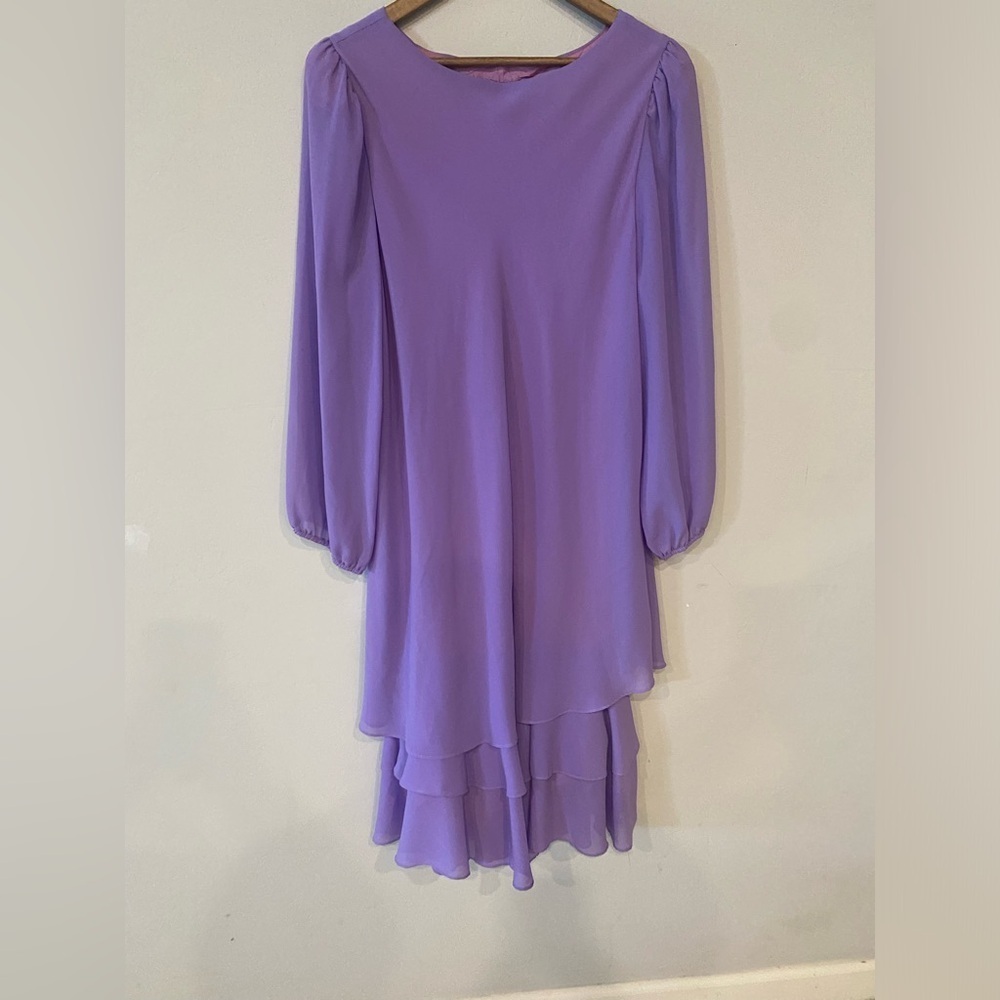 John’s Girl - Purple Tired ruffle midi dress - Picture 2 of 11